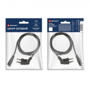 Шнур сетевой (угловая вилка) 2x0.5кв.мм 1.5м Rexant 11-1103 11-1103