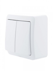 Выключатель 2-кл. 1п ОП Viola 10А IP20 бел. LEZARD 751-0200-101 751-0200-101