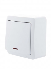 Выключатель 1-кл. 1п ОП Viola 10А IP20 с подсветкой бел. LEZARD 751-0200-111 751-0200-111