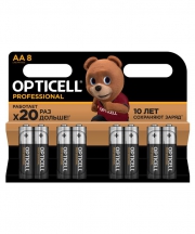 Элемент питания алкалиновый AA/LR6 (блист. 8шт) Professional Opticell 5052007 5052007