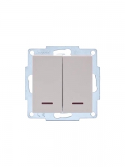 Выключатель 2-кл. СП Vesna с индикацией механизм крем. LEZARD 742-0388-112 742-0388-112