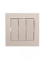 Выключатель 3-кл. СП Vesna механизм крем. LEZARD 742-0388-109 742-0388-109