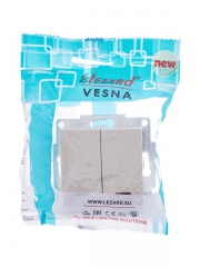 Переключатель проходной 1-кл. СП Vesna с индикацией механизм крем. LEZARD 742-0388-114 742-0388-114
