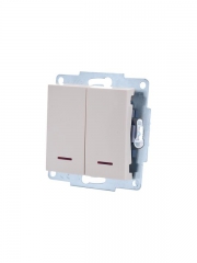 Переключатель проходной 1-кл. СП Vesna с индикацией механизм крем. LEZARD 742-0388-114 742-0388-114