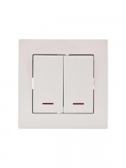 Переключатель проходной 1-кл. СП Vesna с индикацией механизм крем. LEZARD 742-0388-114 742-0388-114