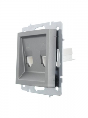 Розетка компьютерная + телефонная 2-м СП Vesna механизм платина LEZARD 742-3588-143 742-3588-143