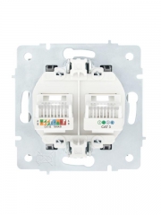 Розетка компьютерная + телефонная 2-м СП Vesna механизм платина LEZARD 742-3588-143 742-3588-143