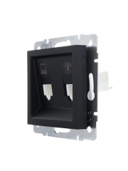 Розетка компьютерная + телефонная 1-м СП Vesna механизм черн. бархат LEZARD 742-4288-143 742-4288-143