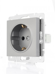 Розетка 1-м СП Vesna с заземл. защ. шторки ПБТ механизм платина LEZARD 742-3588-124B 742-3588-124B