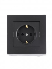Розетка 1-м СП Vesna с заземл. защ. шторки ПБТ механизм черн. бархат LEZARD 742-4288-124B 742-4288-124B