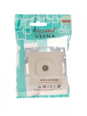 Розетка телевизионная оконечная TV 1-м СП Vesna механизм кремов. LEZARD 742-0388-130 742-0388-130