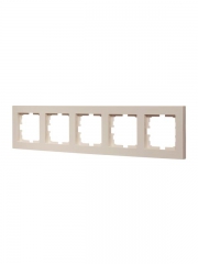Рамка 5-местн. горизонт. VESNA кремов. LEZARD 742-0300-150 742-0300-150