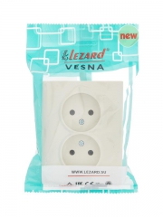 Розетка 2-м СП VESNA без заземл. ПБТ кремов. LEZARD 742-0300-128B 742-0300-128B