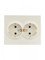 Розетка 2-м СП VESNA с заземл. ПБТ кремов. LEZARD 742-0300-127B 742-0300-127B