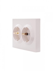 Розетка 2-м СП VESNA с заземл. со шторками ПБТ кремов. LEZARD 742-0300-178B 742-0300-178B
