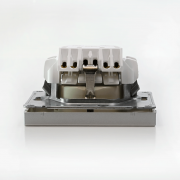 Розетка ArtGallery 16А с заземл. со шторками быстрозажим. клем. механизм алюм. SE GAL000345S GAL000345S