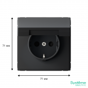 Розетка ArtGallery 16А IP20 с заземл. со шторками с крышкой быстрозажим. клем. механизм карбон SE GAL001046S GAL001046S