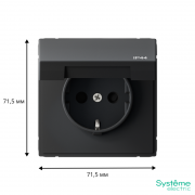 Розетка ArtGallery 16А IP44 с заземл. со шторками с крышкой быстрозажим. клем. механизм карбон SE GAL441046S GAL441046S