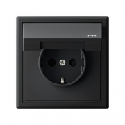Розетка ArtGallery 16А IP44 с заземл. со шторками с крышкой быстрозажим. клем. механизм карбон SE GAL441046S GAL441046S
