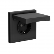 Розетка ArtGallery 16А IP44 с заземл. со шторками с крышкой быстрозажим. клем. механизм карбон SE GAL441046S GAL441046S