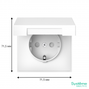 Розетка ArtGallery 16А IP20 с заземл. со шторками с крышкой быстрозажим. клем. механизм бел. SE GAL000146S GAL000146S