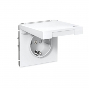 Розетка ArtGallery 16А IP44 с заземл. со шторками с крышкой быстрозажим. клем. механизм бел. SE GAL440146S GAL440146S