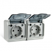 Розетка 2-м ОП Nix 16А IP54 250В с заземл. с прозр. крышкой сер. TOKOV ELECTRIC TKE-NX-R2Z-C06T-IP54 TKE-NX-R2Z-C06T-IP54