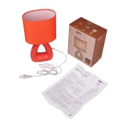 Светильник настольный JH2-01-og E14 IP20 170х100х300мм керамика; ткань; PVC-пластик оранж. JazzWay 5062290 5062290