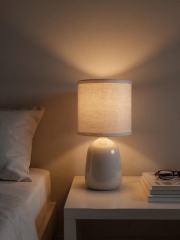 Светильник настольный JH2-02-gy E14 IP20 130х130х255мм керамика; ткань; PVC-пластик сер. JazzWay 5062320 5062320