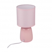 Светильник настольный JH2-02-pk E14 IP20 130х130х255мм керамика; ткань; PVC-пластик роз. JazzWay 5062337 5062337