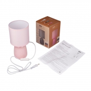 Светильник настольный JH2-02-pk E14 IP20 130х130х255мм керамика; ткань; PVC-пластик роз. JazzWay 5062337 5062337