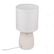 Светильник настольный JH2-02-wh E14 IP20 130х130х255мм керамика; ткань; PVC-пластик бел. JazzWay 5062313 5062313