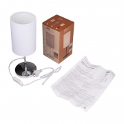 Светильник настольный JH3-01-wh E14 IP20 110х110х310мм метал.; ткань; PVC-пластик бел. JazzWay 5062344 5062344