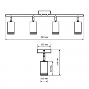 Светильник PCL-0104 4xGU10 IP20 230В BL настен./потолочн. декор. под лампу JazzWay 5066465 5066465