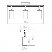 Светильник PCL-0403 3xGU10 IP20 230В BL настен./потолочн. декор. под лампу JazzWay 5066649 5066649