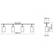 Светильник PCL-0404 4xGU10 IP20 230В WH настен./потолочн. декор. под лампу JazzWay 5066700 5066700