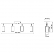 Светильник PCL-0504 4xGU10 IP20 230В BL настен./потолочн. декор. под лампу JazzWay 5066724 5066724