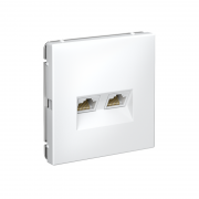 Розетка компьютерная 2-м ArtGallery RJ45 + RJ45 кат.5E механизм бел. SE GAL000185 GAL000185