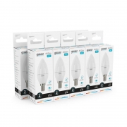 Лампа светодиодная Elementary 6Вт свеча 4100К нейтр. бел. E14 450лм GAUSS 33126 33126