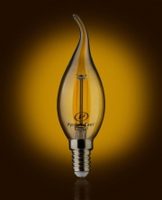 Лампа светодиодная филаментная RS F BXS E14 7W 220-240V 2700К 7Вт 810лм Ra 90 свеча на ветру РС 15011045087 15011045087