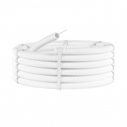 Труба гофрированная ПЛЛ гибкая d20мм с протяжкой безгалоген. (HF) ПВ-0 бел. (уп.100м) DKC 81820 81820