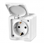 Розетка 1-м ОП Dita 16А IP54 250В с заземл. с крышкой бел. TOKOV ELECTRIC TKL-DT-R1Z-C01-IP54 TKL-DT-R1Z-C01-IP54