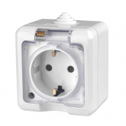 Розетка 1-м ОП Dita 16А IP54 250В с заземл. с прозр. крышкой бел. TOKOV ELECTRIC TKL-DT-R1Z-C01T-IP54 TKL-DT-R1Z-C01T-IP54