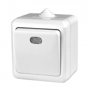 Выключатель 1-кл. ОП Dita IP54 10А 250В с индикацией бел. TOKOV ELECTRIC TKL-DT-V1I-C01-IP54 TKL-DT-V1I-C01-IP54