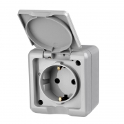 Розетка 1-м ОП Dita 16А IP54 250В с заземл. с крышкой сер. TOKOV ELECTRIC TKL-DT-R1Z-C06-IP54 TKL-DT-R1Z-C06-IP54