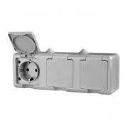 Розетка 3-м ОП Dita 16А IP54 250В с заземл. с сер. крышкой сер. TOKOV ELECTRIC TKL-DT-R3Z-C06-IP54 TKL-DT-R3Z-C06-IP54