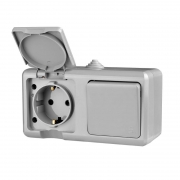 Блок ОП Dita (розетка 16А 250В с заземл. + 1-кл. выкл. 10А) IP54 сер. TOKOV ELECTRIC TKL-DT-V1RZ-C06-IP54 TKL-DT-V1RZ-C06-IP54