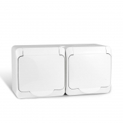 Розетка 2-м ОП Nix 16А IP54 250В с заземл. с крышкой бел. TOKOV ELECTRIC TKE-NX-R2Z-C01-IP54 TKE-NX-R2Z-C01-IP54