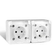 Розетка 2-м ОП Nix 16А IP54 250В с заземл. с прозр. крышкой бел. TOKOV ELECTRIC TKE-NX-R2Z-C01T-IP54 TKE-NX-R2Z-C01T-IP54