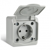 Розетка 1-м ОП Nix 16А IP54 250В с заземл. с крышкой сер. TOKOV ELECTRIC TKE-NX-R1Z-C06-IP54 TKE-NX-R1Z-C06-IP54